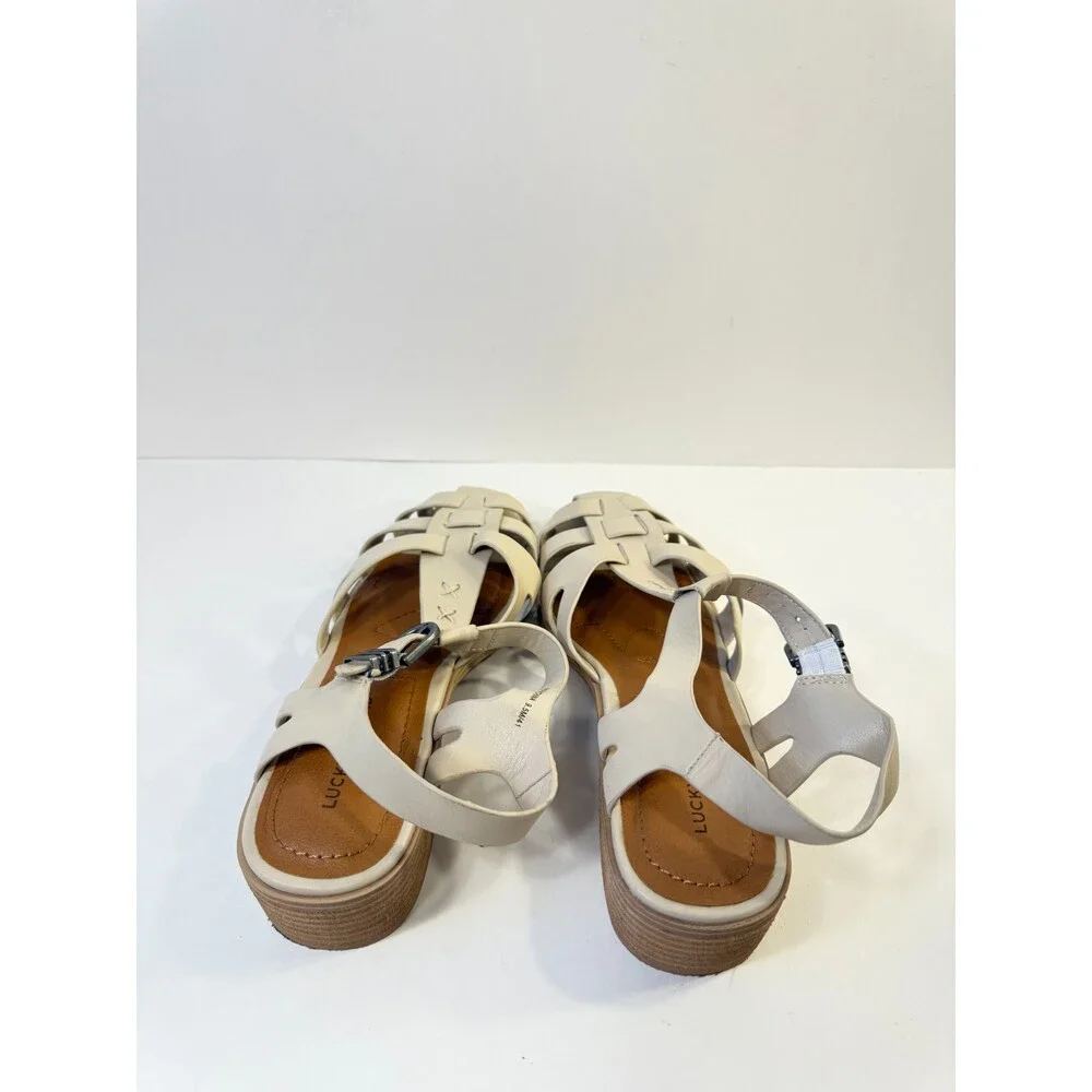 Lucky Brands Womens Sandals Beige Leather US 9.5